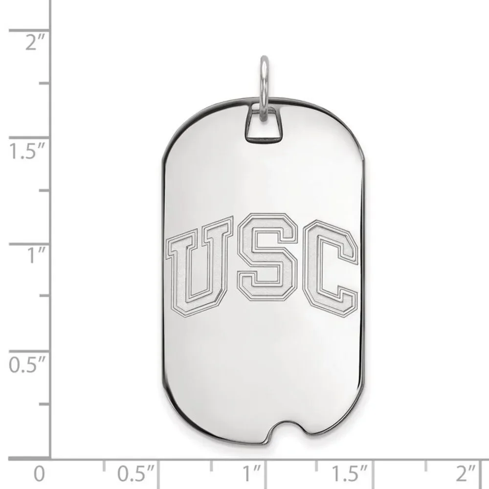10K White Gold U. of Southern California Large Dog Tag Pendant